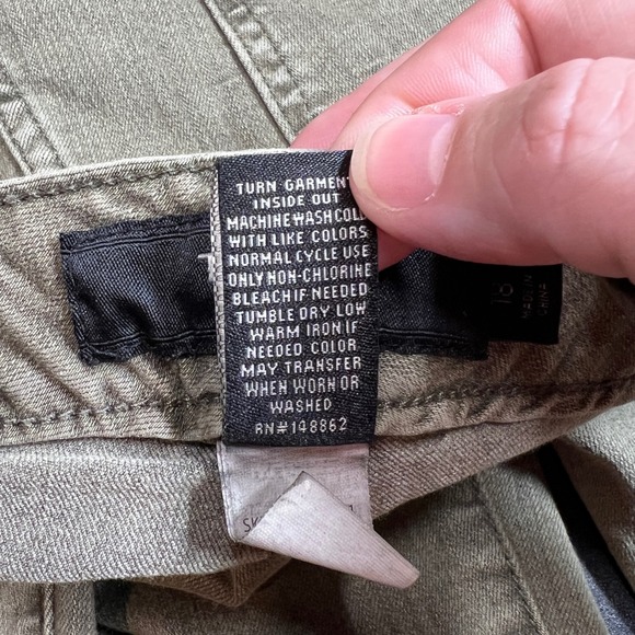 Torrid Denim Women's Size 18 Olive Green Button Fly Cropped Skinny Jeans Faded - Picture 6 of 11